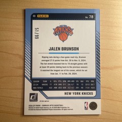 2024-25 Panini Donruss Optic – Jalen Brunson #78 Red Prizm /99 New York Knicks
