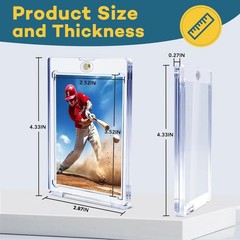 50-100PCS Magnetic Trading Sports Card Holders 35pt One-Touch Hard UV Protector