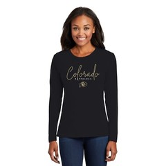 Colorado Thin Script Womens Long Sleeve – Black