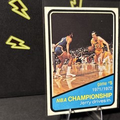 1972 Topps Basketball #158 NBA Playoffs Game 5 Jerry West HOF Drives In Lakers