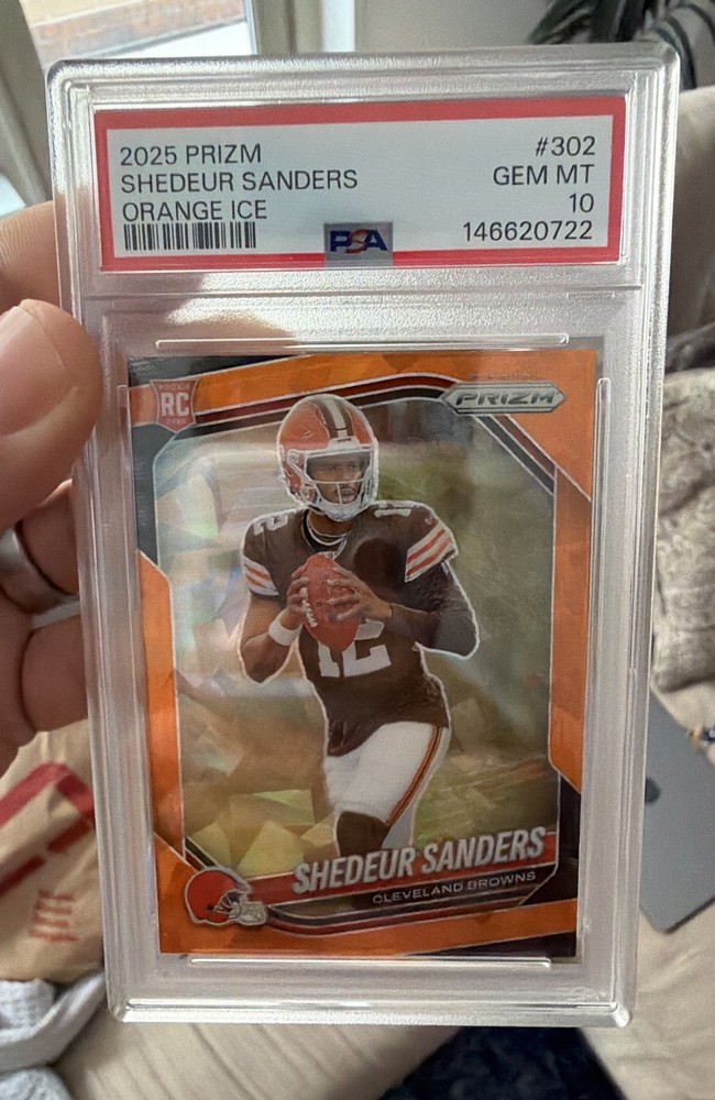 2025 Panini Prizm – Rookies Shedeur Sanders #302 Orange Ice Prizm (RC)