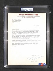 Signed Ferdinand Porsche 911 356 Autographed Letter Company Letterhead Auto PSA