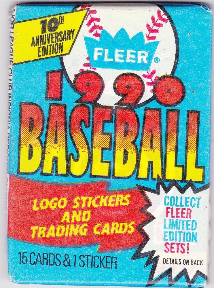 1990 Fleer Baseball Cards (Pack) 2.5 x 3.5 inches, White