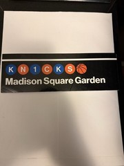 Madison Square Garden Station Sign New York Knicks Basketball Fan Gift