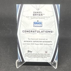 Topps 2020 WWE Undisputed Daniel Bryan Undisputed Autographs Auto #A-DB /199
