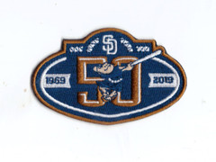 New 2 1/8 x 3 1/2″ San Diego Padres 50 Seasons Iron on Patch Free Ship