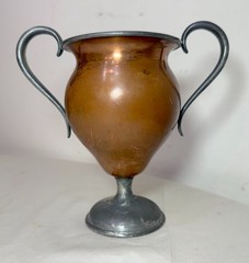 Antique 19th century hand engraved bronze pewter shot put award trophy urn prize