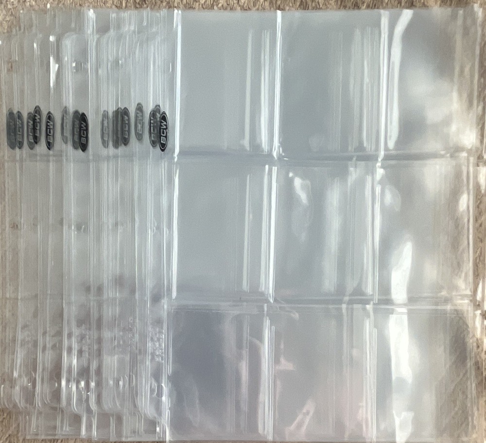 25 Used BCW 9-Pocket Trading Card Binder Pages
