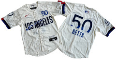 ​​Tariffs​ Free! YOUTH’S Dodgers #50 Mookie Betts City Connect Cream Jersey.