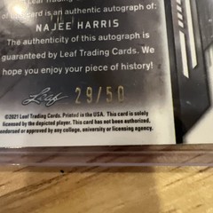 2021 Leaf Metal Draft – Portrait Autographs Najee Harris #PA-NH2 Silver Crystals