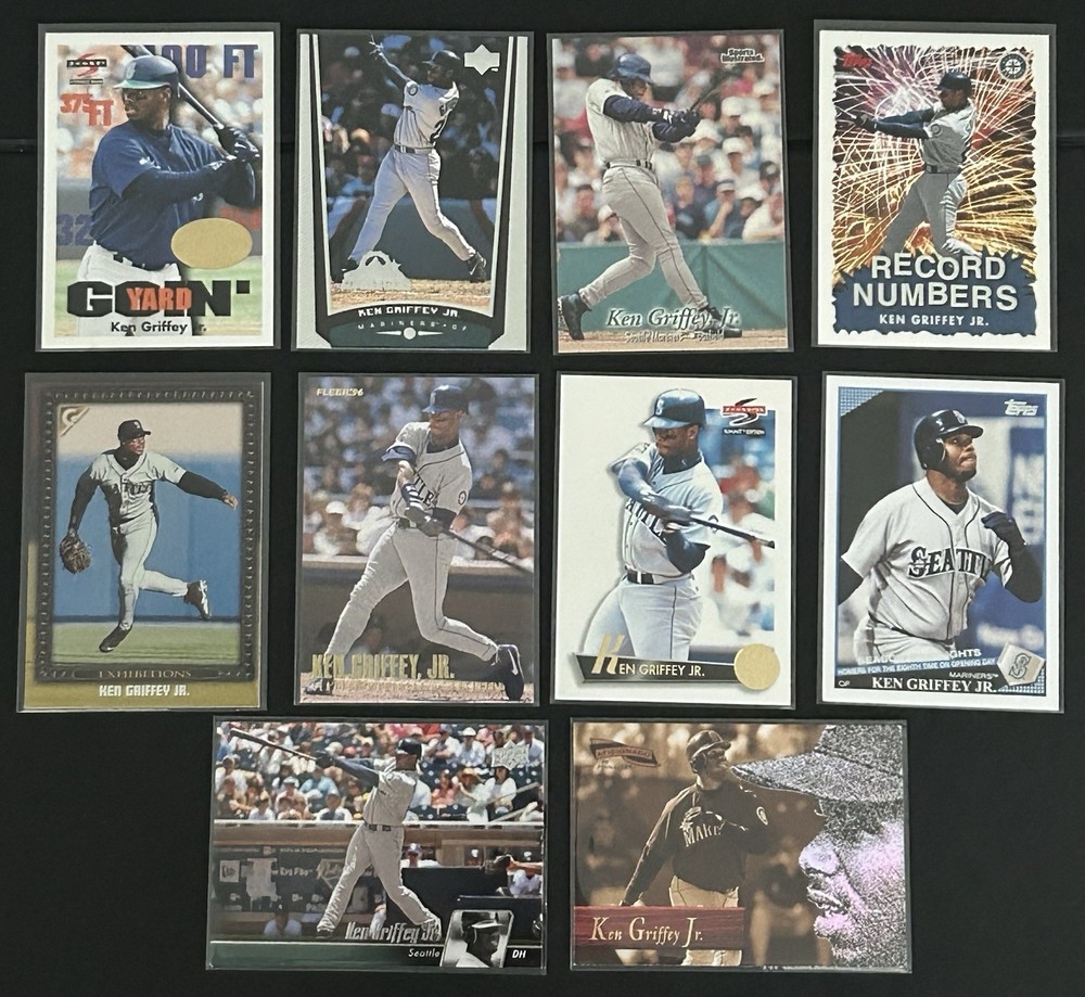 Ken Griffey Jr. 10-Card Lot Seattle Mariners Mixed Brands Inserts HOF Great Deal