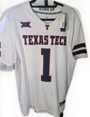 NEW Adidas Texas Tech Red Raiders Under Armour White Jersey Football SZ L NWT