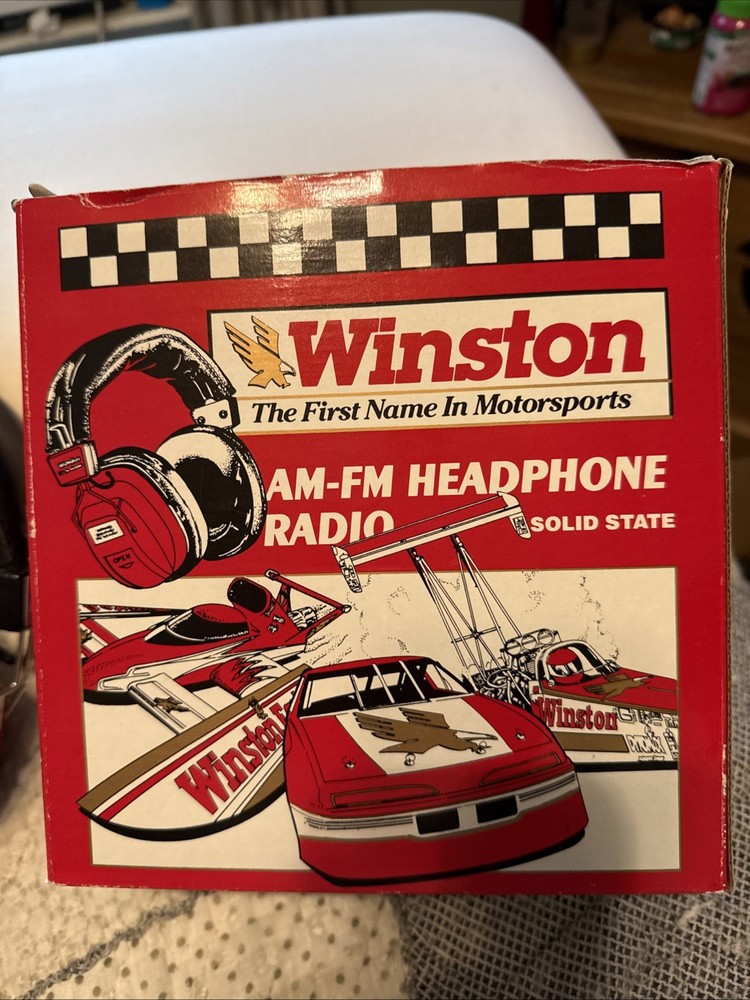 Winston Motorsports Vintage Wireless AM/FM Radio Headphone Headset NON WORKING
