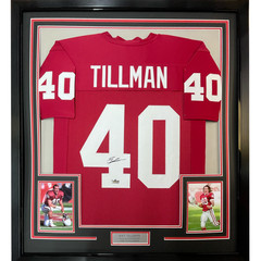 Framed Facsimile Autographed Pat Tillman 35×39 Arizona Red Reprint Laser Jersey