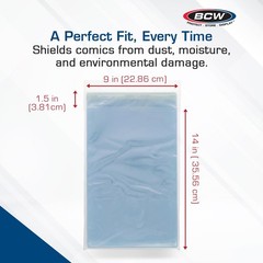 BCW Resealable Graded Comic Book Bags – Pack of 100 | Crystal Clear Polypropy…