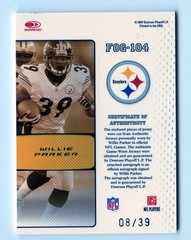 I815 WILLIE PARKER AUTO JERSEY 2009 LEAF CERTIFIED FABRIC OF THE GAME 8/39 RARE