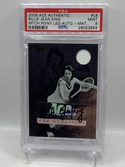 2008 Ace Match Point Legends Auto/Material #L8 Billie Jean King PSA 9