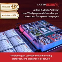 LaserWeld 9 Pocket Pages – 100 Page Pack | Glass-Like Clear Flat Lay | Premiu…