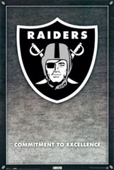 Las Vegas Raiders Commitment To Excellence Poster 24in x 36in – NFL Football New