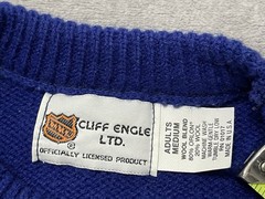 New York Islanders Vintage 80s Cliff Engle Sweater Mens M Medium Blue Hockey