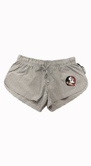 CONCEPTS SPORT WOMEN M FLORIDA STATE SEMINOLES GRAY/WHITE GINGHAM SHORTS