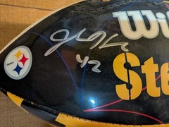 Pittsburgh Steelers signed autographed football unknown signatures