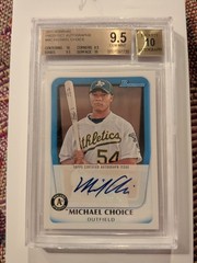 Bowman 2010 Prospects Michael Choice Autographed SGC 9.5 BPA-MC Athletics