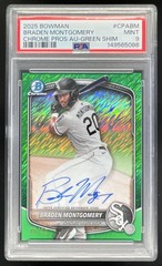 2025 Bowman Chrome Green Shimmer #CPA-BM Braden Montgomery Auto /99 PSA 9