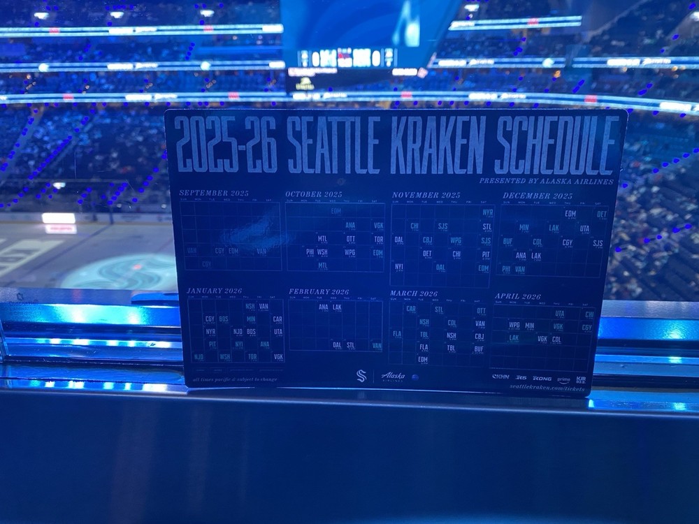 2025 – 2026 Magnet Schedule Seattle Kraken Magnetic NHL 10/11 Brand New
