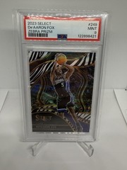 2023-24 Panini Select De’Aaron Fox Courtside Zebra Prizm SP #249 Kings PSA 9