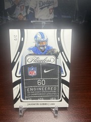 Jahmyr Gibbs 2024 Panini Flawless Patches Laundry Shield Nike Swoosh #’d /3 SSP