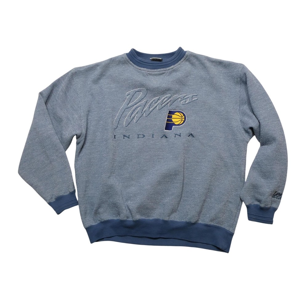 Vintage Indiana Pacers Sweatshirt Mens Medium Blue NBA Basketball Nutmeg 90s