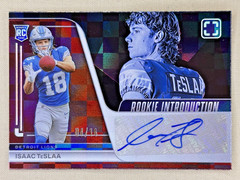 2025 Panini Photogenic Isaac TeSlaa RC FOTL Maroon auto /14 Detroit Lions