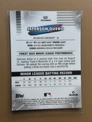 2026 TOPPS FINEST JEFERSON QUERO RC Purple /75 #103 UNCOMMON 1st On Print