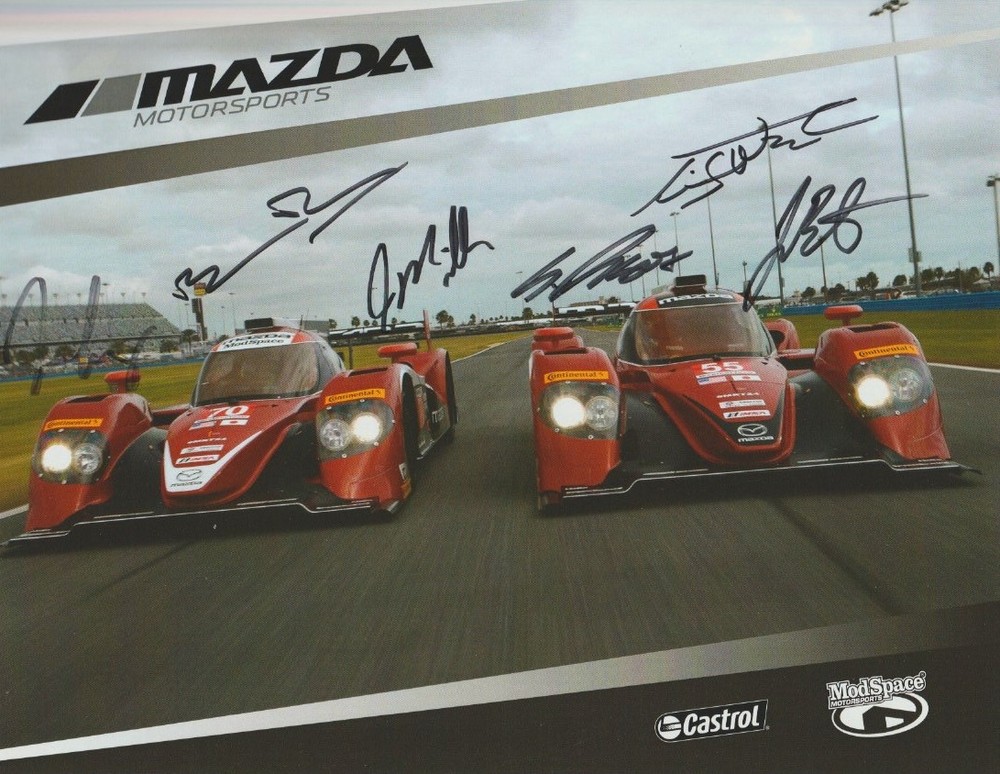2016 Mazda Motorsports P2 signed Rolex 24 MSA WTSC Hero Card 6 Drivers