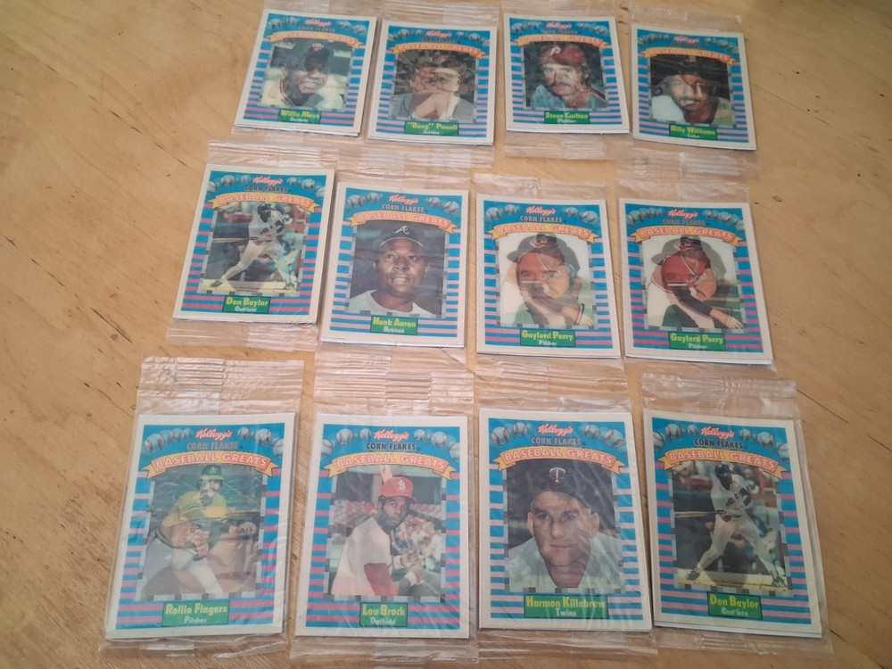 *NEW* Lot Of 12 1991 Kellogg’s Sportflics Baseball Greats Holographic Cards