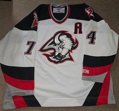 Vtg Jay McKee Buffalo Sabres CCM Goat Head Hockey Jersey 2XL