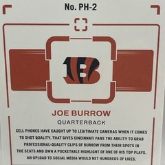2022 Chronicles Football Joe Burrow PH-2 Photogenic Pink Bengals