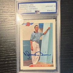 Topps 1992 Bowman Mariano Rivera #302 Yankees Autograph PSA Cert 85640117