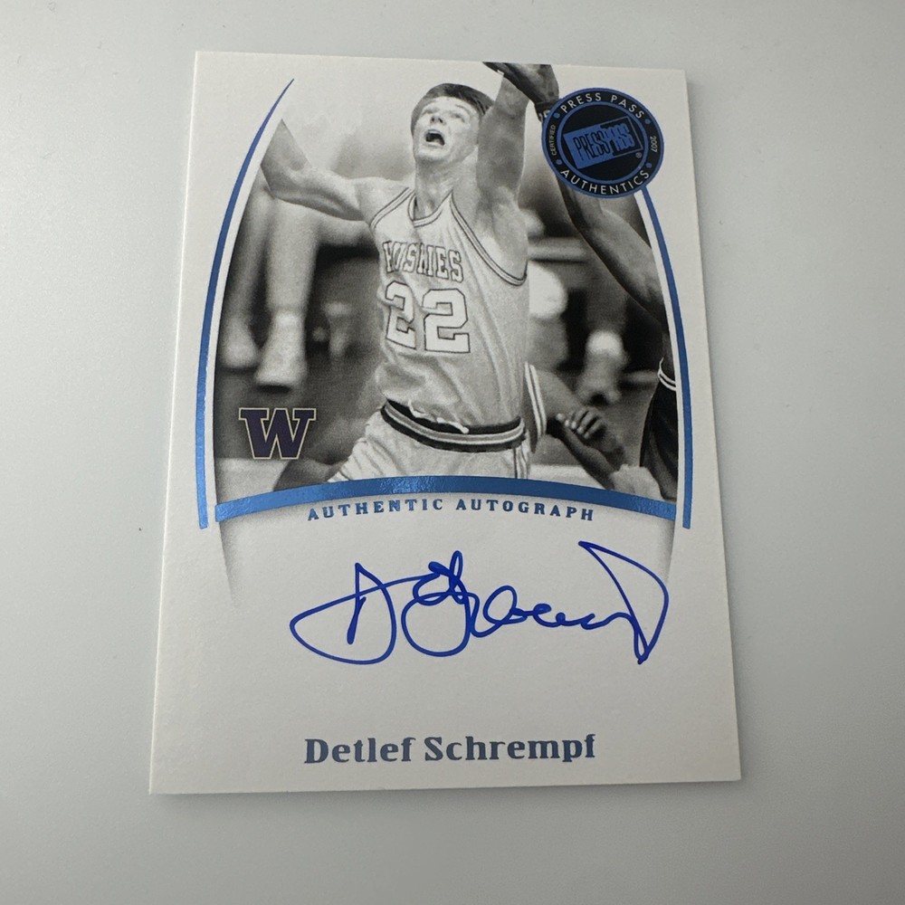 2007-08 Press Pass Legends Signatures Detlef Schrempf Auto Washington Huskies 
