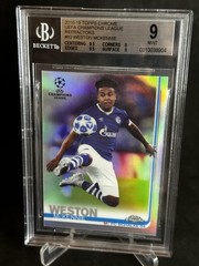 2018-19 Topps Chrome Refractor Weston McKennie BGS 9 UEFA Champions ROOKIE CARD