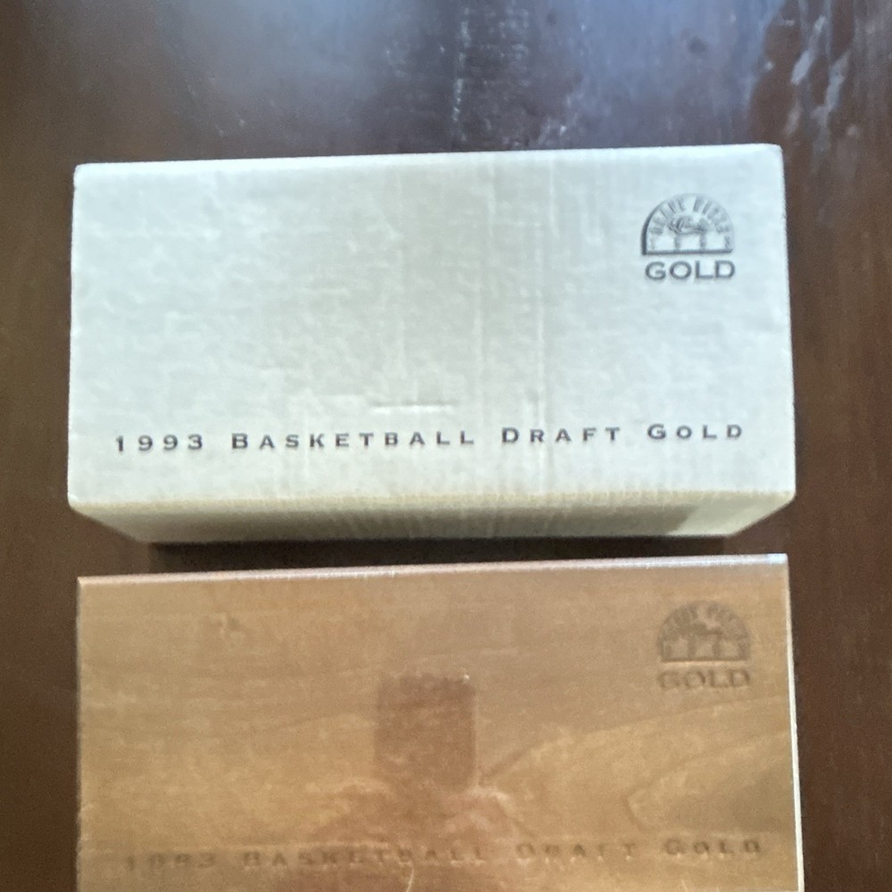 Classic Games, Inc 1993 Basketball Draft Gold Trading Cards Sealed Wooden Box