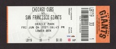 Kris Bryant HR #155 Joc Pederson HR #136 6/4/2021 Giants Cubs Full Ticket NMT