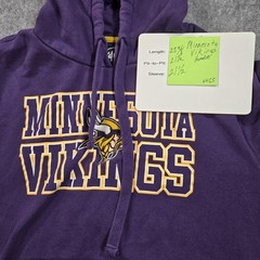Minnesota Vikings Hoodie Sweatshirt Mens Medium Purple NFL Football Pullover ’47
