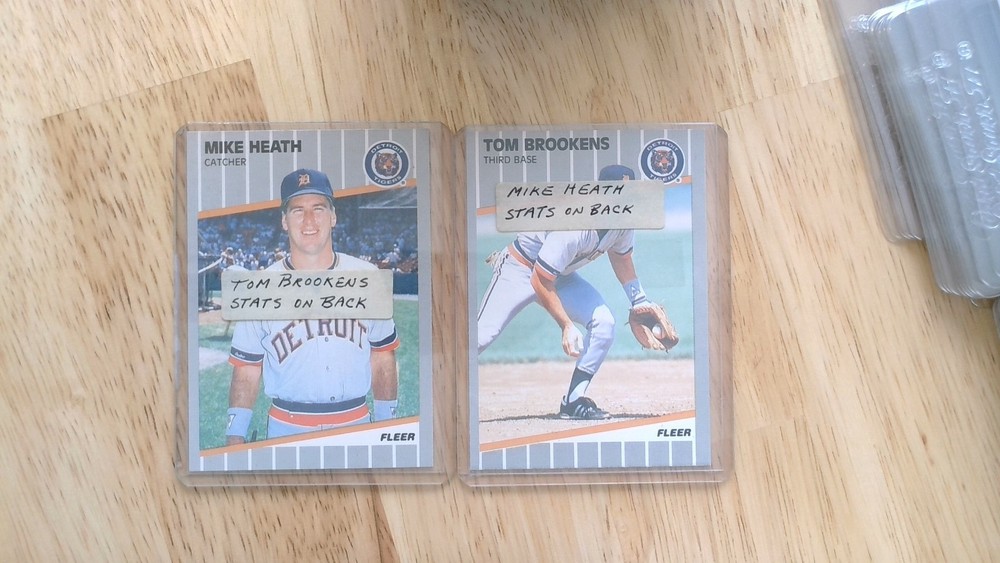 Tom Brookens Mike Heath Error Wrong Back Detroit Tigers 1989 Fleer 130 132 Lot