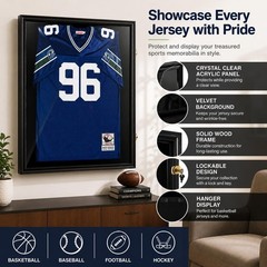 Jersey Frame Display Case Large Lockable Frames Shadow Box with UV Protection Ac