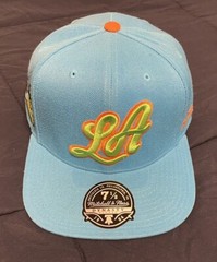 Mitchell & Ness Los Angeles Lakers HWC Dynasty Fitted Hat 50th Anniversary Blue