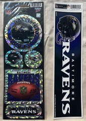 Baltimore Ravens NFL Team 5 Pack Prismatic Decals Set + Bumper Sticker NEW