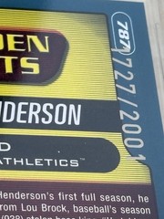 RICKEY HENDERSON * GOLD /2001 * BGS 8.5 * 2001 TOPPS GOLDEN MOMENTS CARD #787