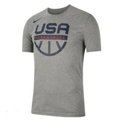 Nike Dri Fit USA Basketball Practice Shirt Gray Tee CT8783-091 size M Men’s